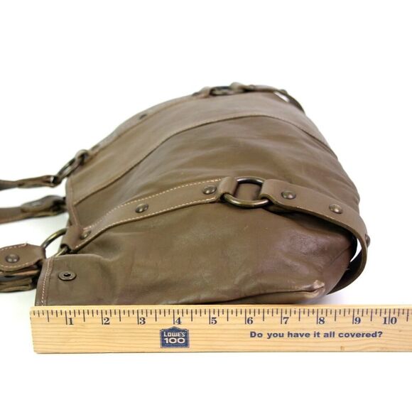 Maurizio Taiuti ITALY HUSKY BROWN REAL LEATHER SHOULDER BAG PURSE TOTE HANDBAG - Picture 10 of 12